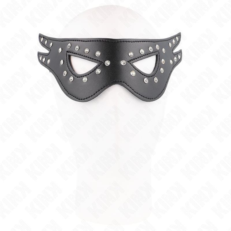 Máscara de couro preta KINK Sexy Modelo 2 para BDSM e role-playing.