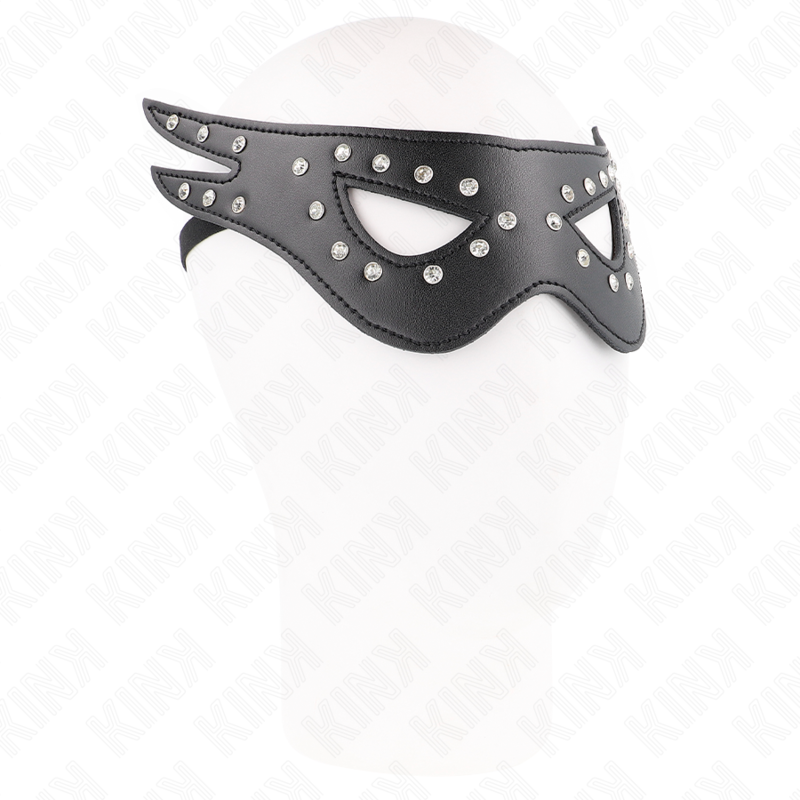 Máscara de couro preta KINK Sexy Modelo 2 para BDSM e role-playing.