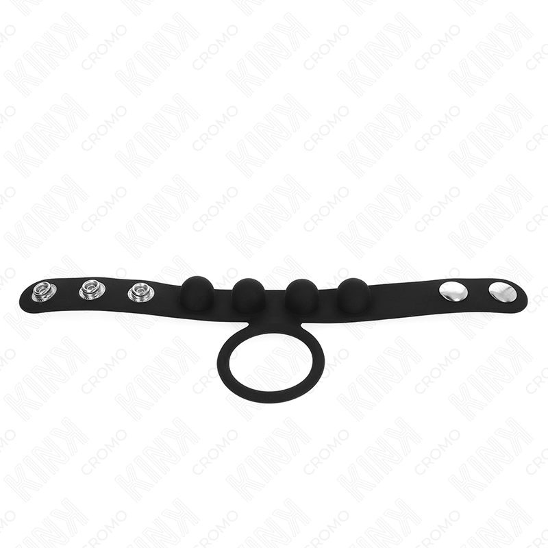 Anel Peniano de Couro KINK com Fecho de Pressão 3,5 cm, design elegante e seguro.