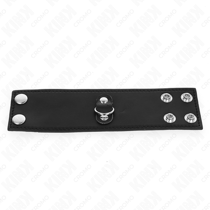 Detalhes do Anel Peniano de Couro KINK com Fecho de Pressão para BDSM