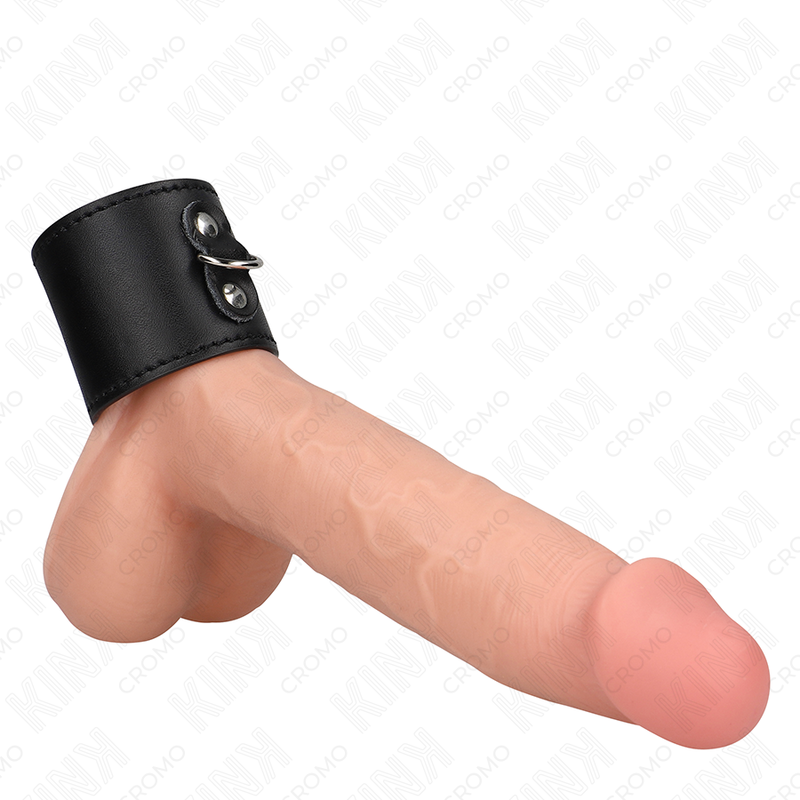 Detalhes do Anel Peniano de Couro KINK com Fecho de Pressão para BDSM