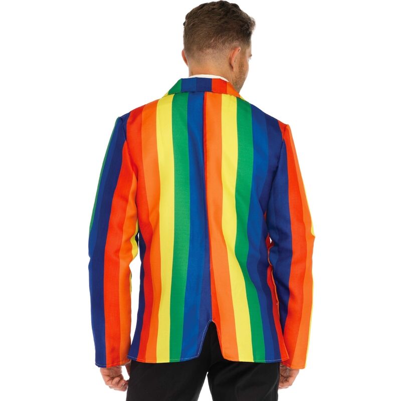 Blazer e Gravata Arco-Íris Leg Avenue, exibindo cores vibrantes e design divertido para festas e eventos temáticos.