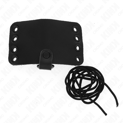 ANEL DE COURO PARA PÊNIS COM FECHO DE RENDA E CADARÇOS