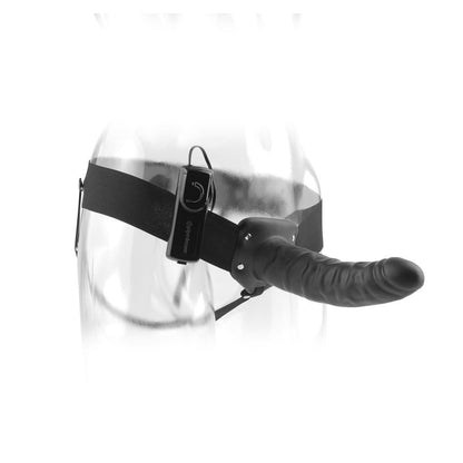 Close-up do Vibratório Oco Strap-On FETISH FANTASY SERIES 19 CM Preto mostrando detalhes e textura.