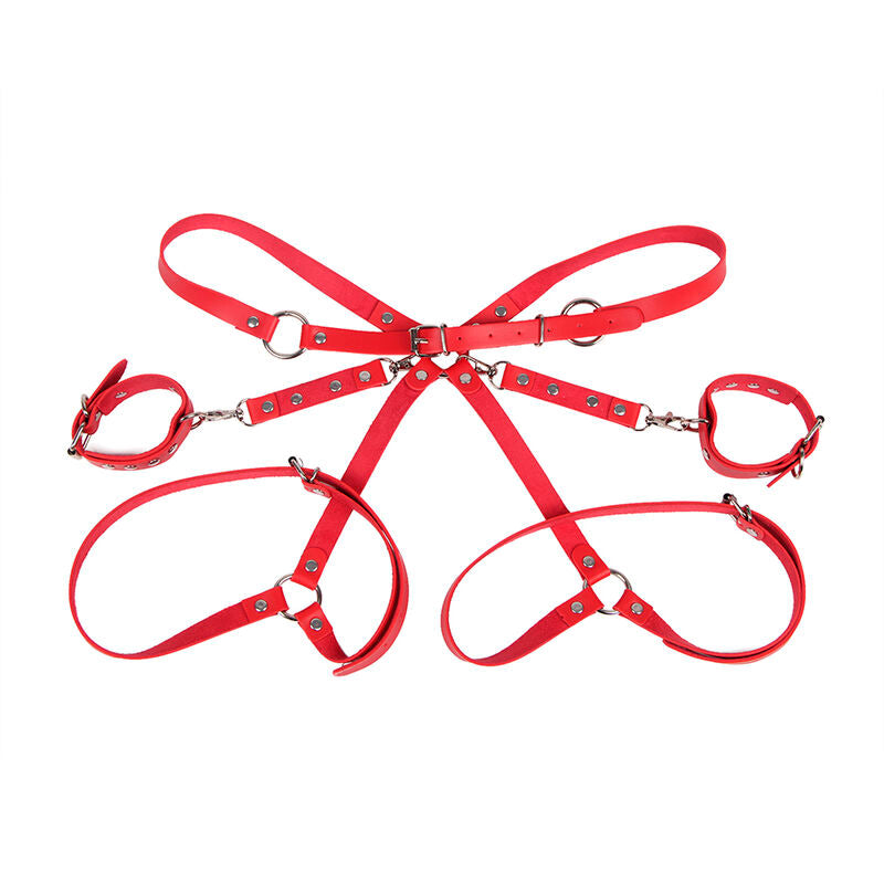 Imagem de SUBBLIME Algemas com Cinto Bondage Vermelho, mostrando detalhes do material e design.