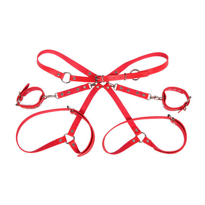 Imagem de SUBBLIME Algemas com Cinto Bondage Vermelho, mostrando detalhes do material e design.