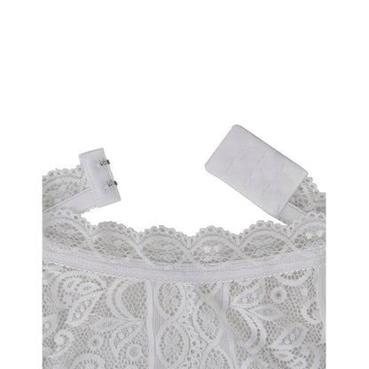 SUBBLIME Body de Renda Branco L/XL, detalhe da textura e design sensual