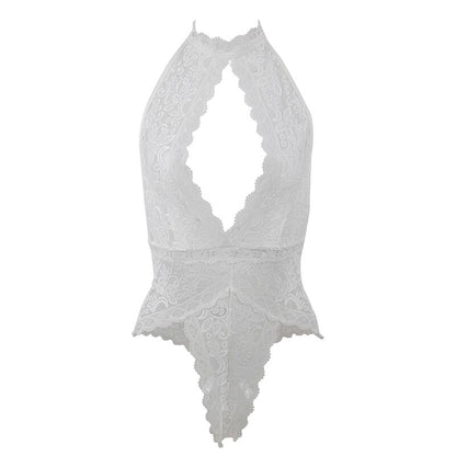 SUBBLIME Body de Renda Branco L/XL, detalhe da textura e design sensual