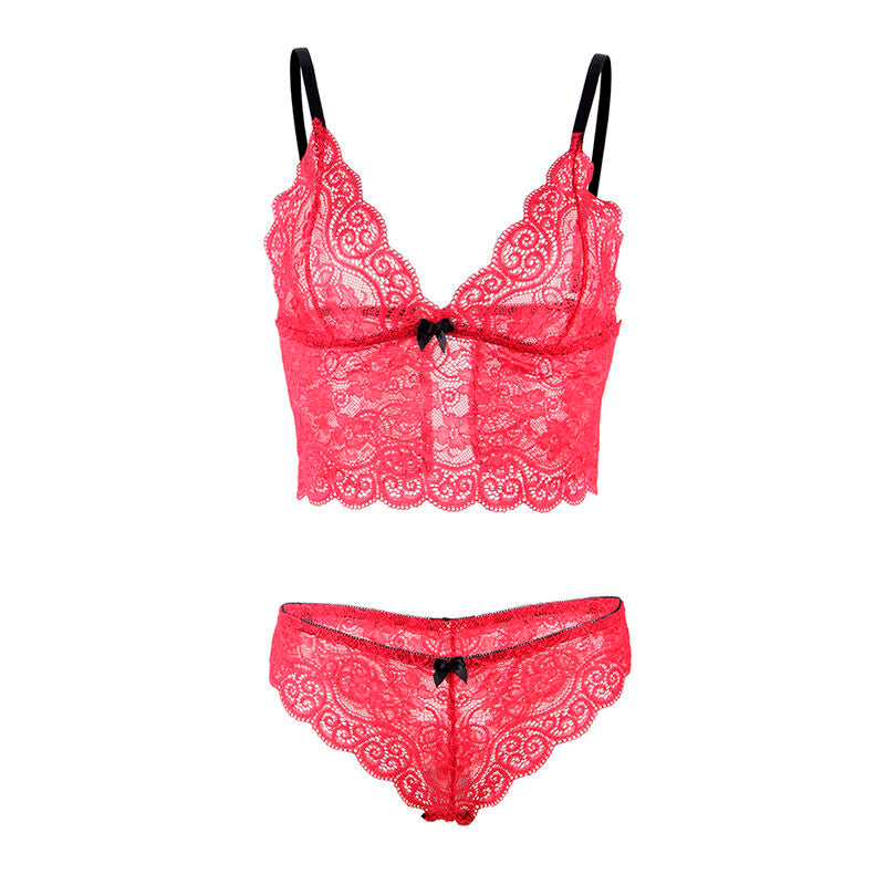 SUBBLIME Camisola de Seda e Renda + Calcinha Vermelha L/XL em detalhe
