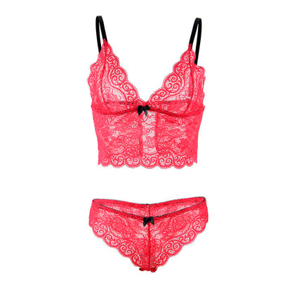 SUBBLIME Camisola de Seda e Renda + Calcinha Vermelha L/XL em detalhe