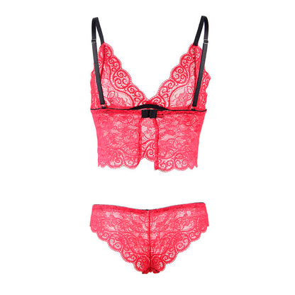 SUBBLIME Camisola de Seda e Renda + Calcinha Vermelha L/XL em detalhe