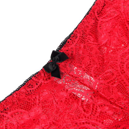 SUBBLIME Camisola de Seda e Renda + Calcinha Vermelha L/XL em detalhe