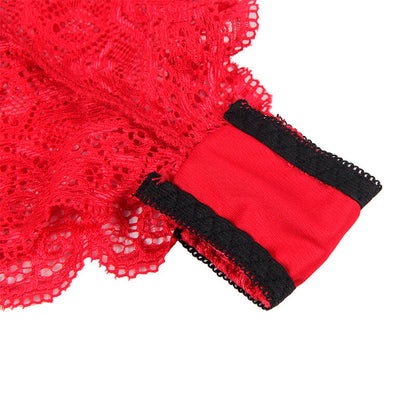 SUBBLIME Camisola de Seda e Renda + Calcinha Vermelha L/XL em detalhe