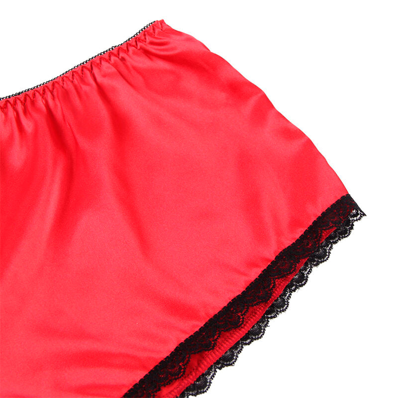 SUBBLIME Camisola de Seda e Renda + Calcinha Vermelha L/XL em detalhe