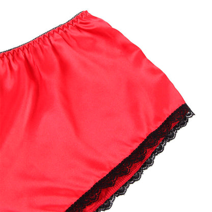 SUBBLIME Camisola de Seda e Renda + Calcinha Vermelha L/XL em detalhe