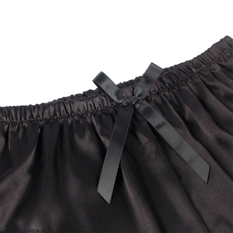 Subblime Camisola de Seda e Calça de Renda Preta S/M, conjunto de lingerie sensual e confortável.