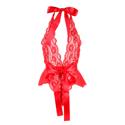 SUBBLIME Body Sexy com Babados e Cinto Vermelho S/M, exibindo detalhes de design e tecido.
