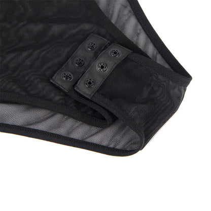 Close-up do Body Sexy de Renda Preto S/M da SUBBLIME, mostrando a textura da renda e o design elegante.