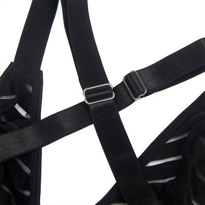 Body Subblime com Cinta-Liga Preto S/M em tecido delicado e design sedutor