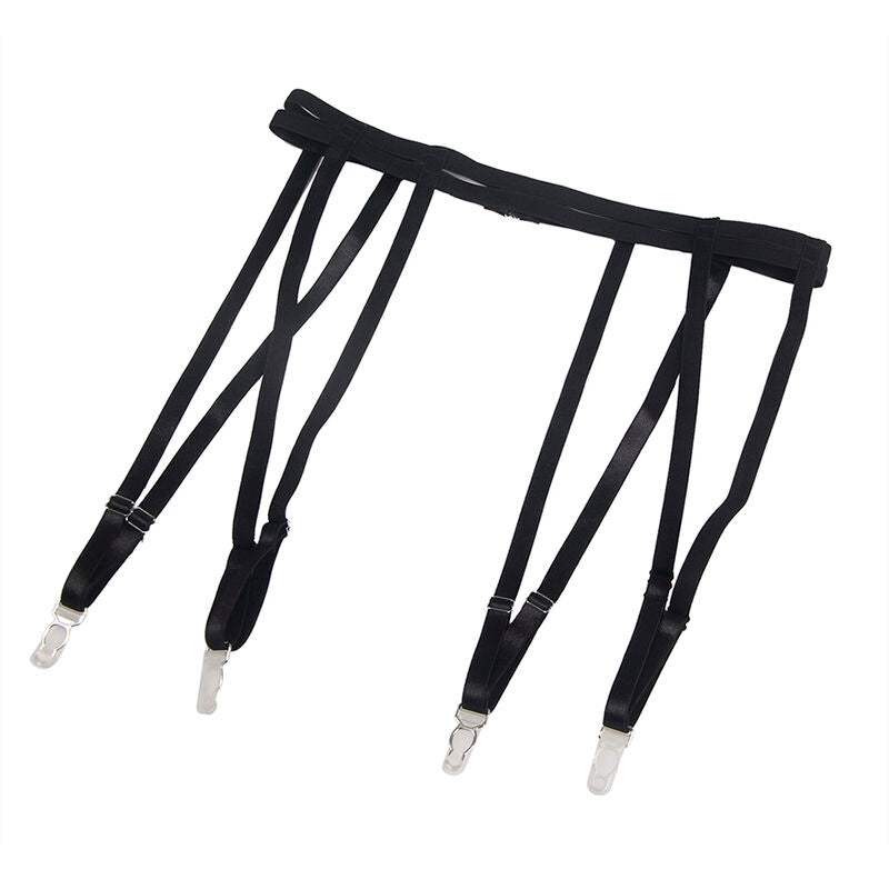 SUBBLIME Body com Cinta-Liga Preto L/XL em detalhe, mostrando o tecido e design sensual.