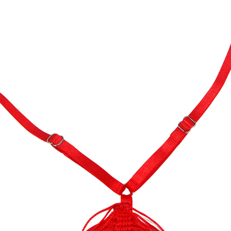 SUBBLIME Vestido de Alça e Tanga Vermelho S/M, exibindo design elegante e tecido suave