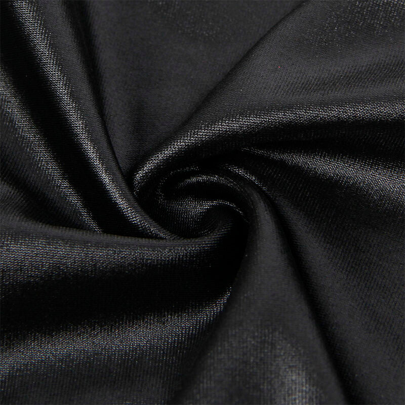 Vestido Bondage de Couro Preto S/M da Subblime, exibindo design elegante e detalhes de bondage.