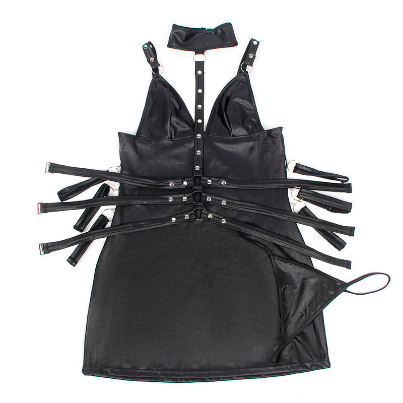Close-up do Corpo Bondage SUBBLIME de Couro Preto L/XL, detalhando o design e material.