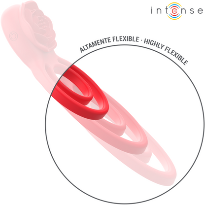 INTENSE Estimulador Clitoriano Gail Rosa Vermelha com Controle Remoto, mostrando seu design elegante e cor vibrante.