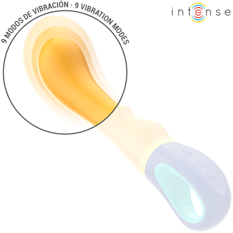 Vibrador INTENSE Shaggy para estimulação do Ponto G na cor amarela.