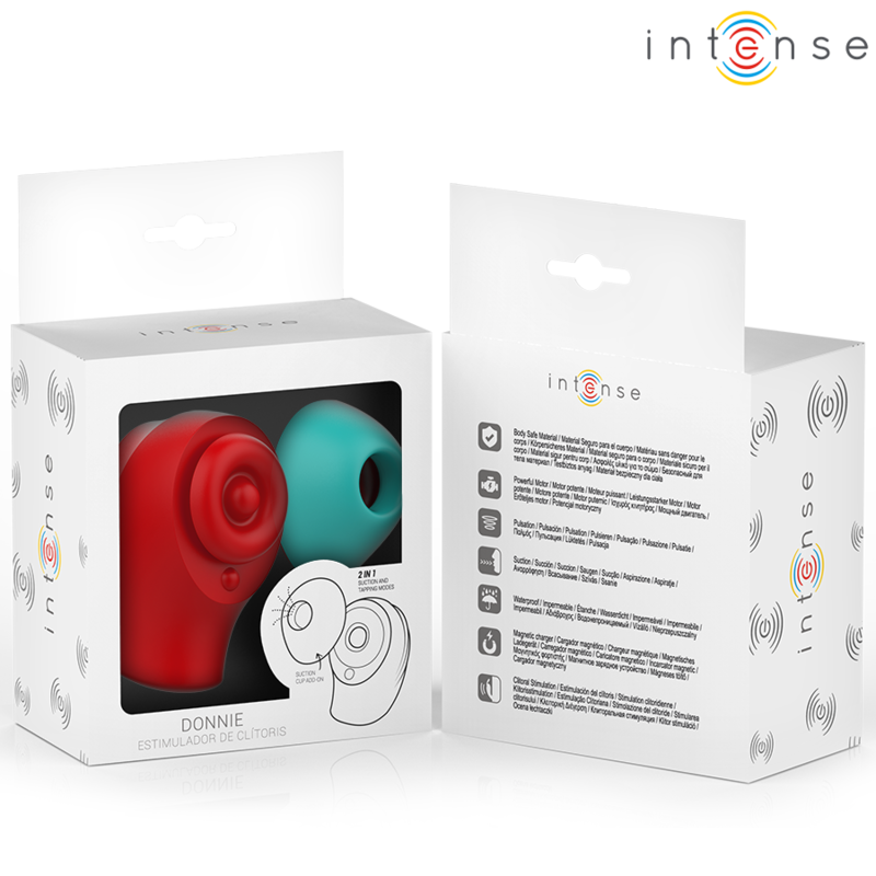 INTENSE Donnie Estimulador de Clitóris Vibratório Ergonômico em vermelho e verde