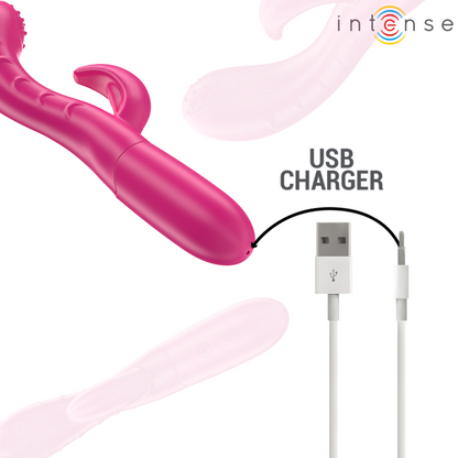 Close-up do Vibrador INTENSE Amara Rosa com Língua Estimulante