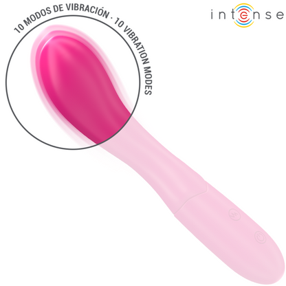 Vibrador INTENSE LISETTE 19cm flexível rosa, ideal para estimulação personalizada.