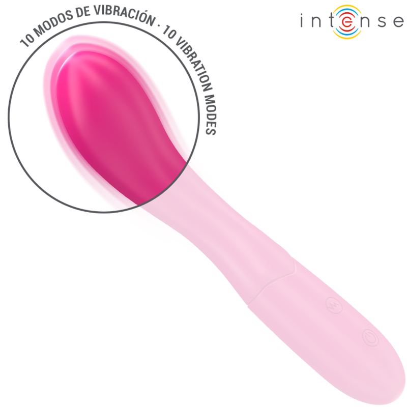 Vibrador INTENSE LISETTE 19cm flexível rosa, ideal para estimulação personalizada.