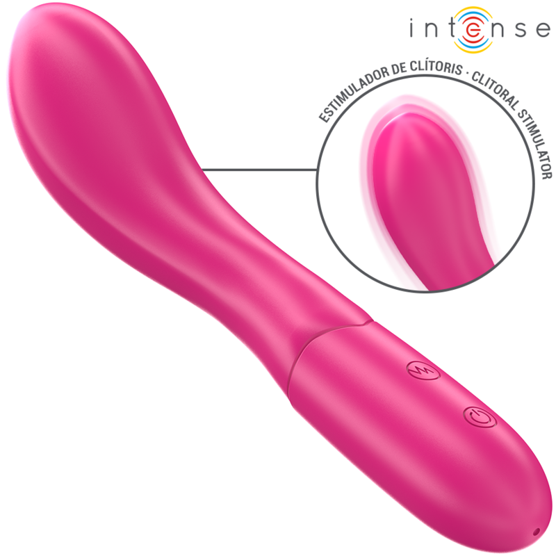 Vibrador INTENSE LISETTE 19cm flexível rosa, ideal para estimulação personalizada.