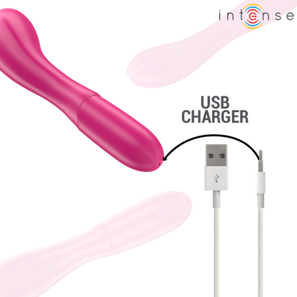 Vibrador INTENSE LISETTE 19cm flexível rosa, ideal para estimulação personalizada.
