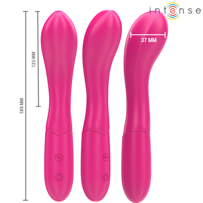 Vibrador INTENSE LISETTE 19cm flexível rosa, ideal para estimulação personalizada.