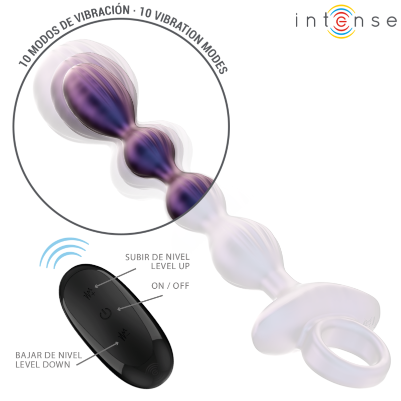 Close-up of the INTENSE Plug Anal Vibratório Jackie com Controle Remoto, showcasing its ergonomic design and body-safe silicone texture.