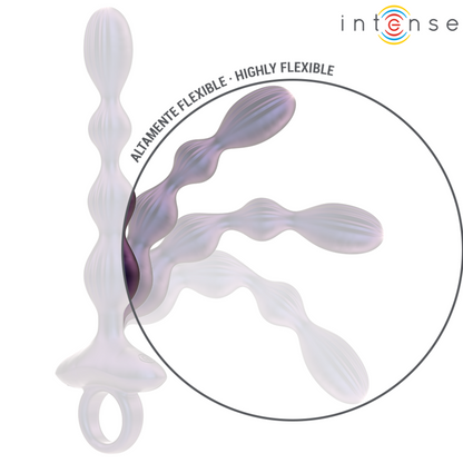 Close-up of the INTENSE Plug Anal Vibratório Jackie com Controle Remoto, showcasing its ergonomic design and body-safe silicone texture.