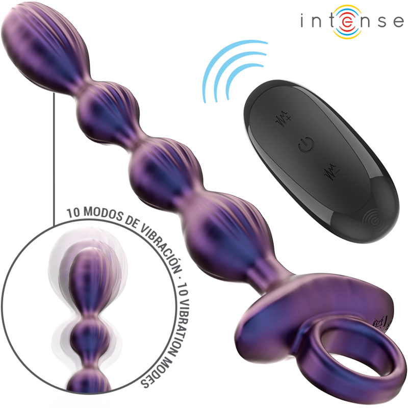 Close-up of the INTENSE Plug Anal Vibratório Jackie com Controle Remoto, showcasing its ergonomic design and body-safe silicone texture.