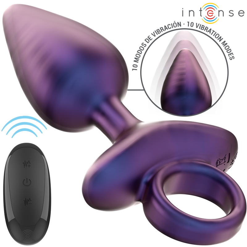 Close-up do Vibrador Anal Plug INTENSE Michael com Controle Remoto, destacando seu design ergonômico e material de silicone.