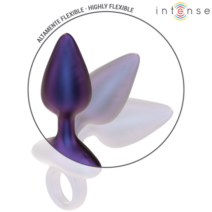 Close-up do Vibrador Anal Plug INTENSE Michael com Controle Remoto, destacando seu design ergonômico e material de silicone.