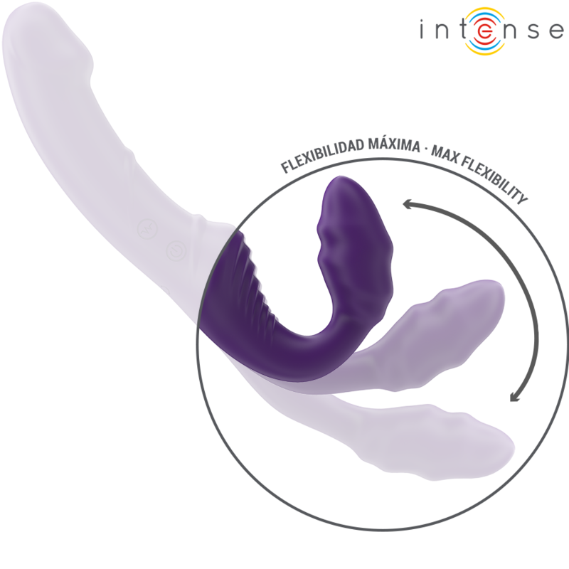 Vibrador Duplo INTENSE Jill 20cm Roxo com Controlo Remoto, em silicone