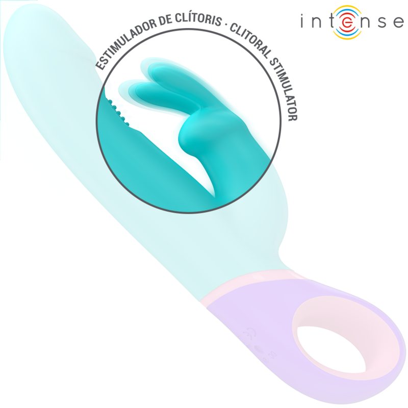 INTENSE Monica Vibrador Rabbit com Estimulador G-Spot Rotativo Azul