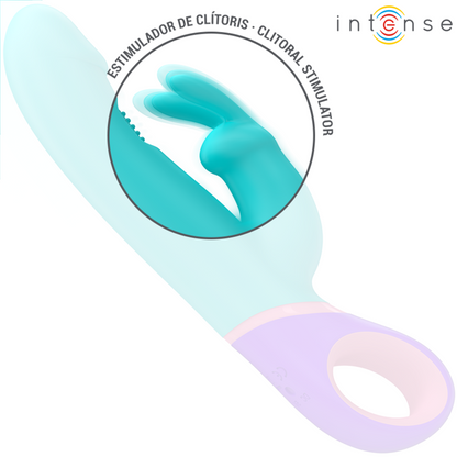 INTENSE Monica Vibrador Rabbit com Estimulador G-Spot Rotativo Azul