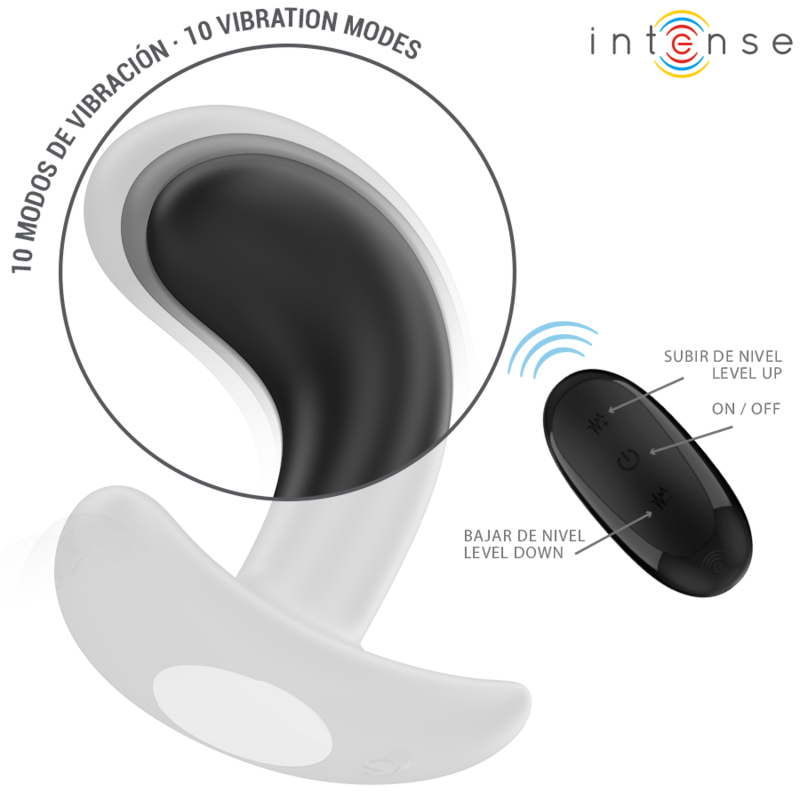 Plug Anal Vibratório INTENSE Chandler preto com controle remoto