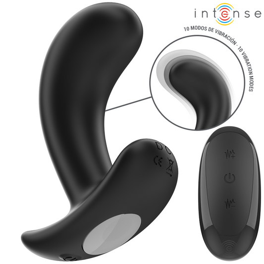 Plug Anal Vibratório INTENSE Chandler preto com controle remoto