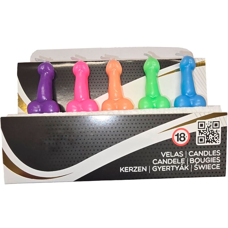 Velas em Formato de Pénis Coloridas para Festas
