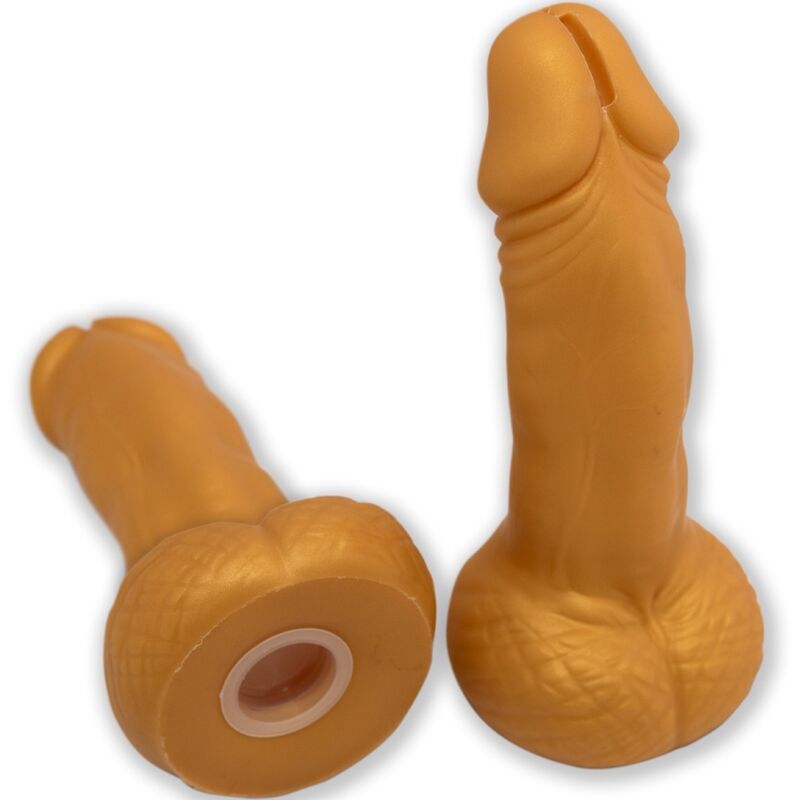Cofrinho em Formato de Pénis Dourado 22,5 cm
