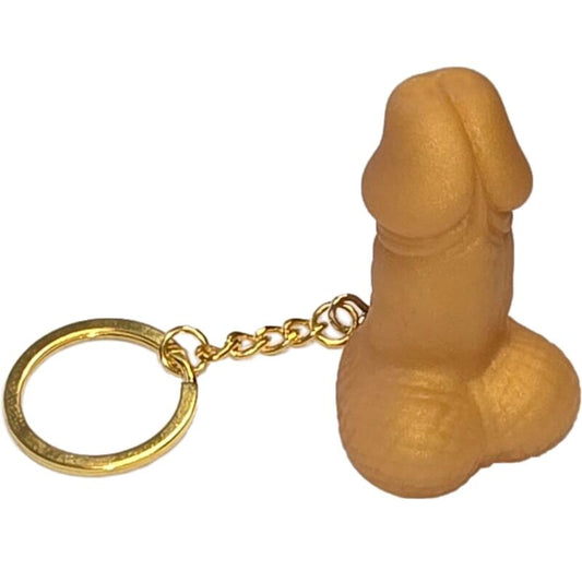Chaveiro Dourado em Formato de Pénis para Festas Divertidas