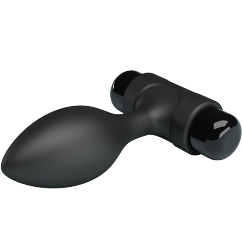 PRETTY LOVE Plug Anal Vibratório Sensations, detalhe do silicone e formato em T